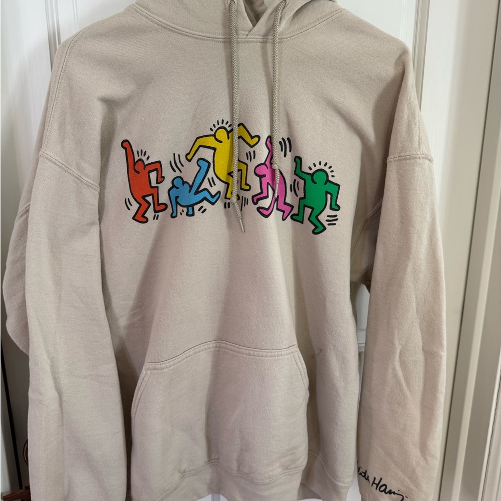 Beige Graphic Hoodie